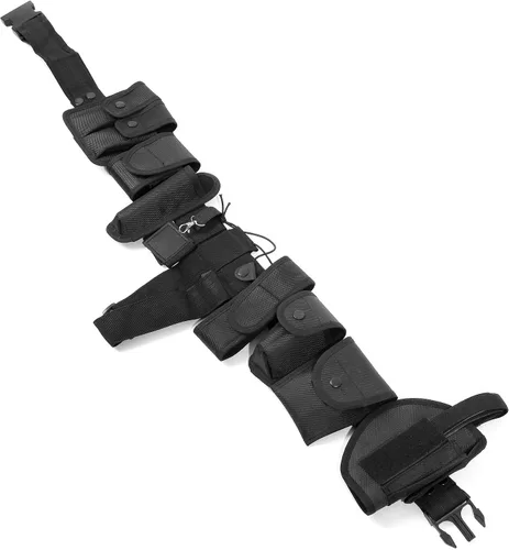 Miniatura 3 de Equipo de ejecución modular con para guardia, oficial de policía, negro, cinturón de nylon táctico 600 para el aire libre, deportes extremos