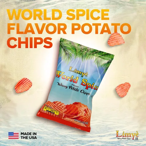 Miniatura 5 de Limyé Papas fritas, sabor a especias mundiales, certificado Kosher, sin alérgenos, sin OMG, sin gluten, papas fritas veganas, 3 onzas (4P)
