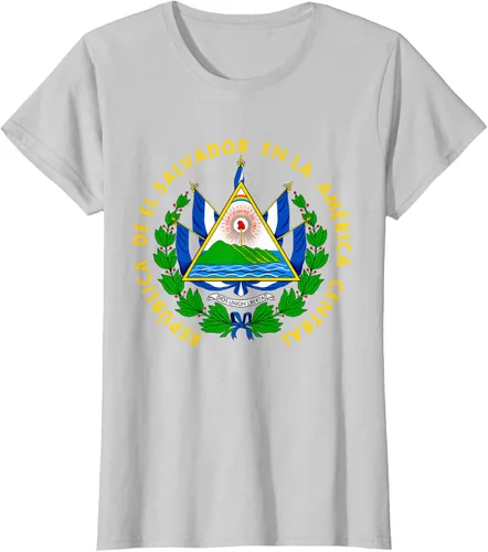 Miniatura 22 de Camiseta con diseño de emblema de la bandera de El Salvador