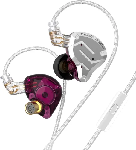Miniatura 10 de Linsoul - KZ ZS10 Pro, 4BA+1DD, con 5 controladores, auriculares de metal de alta fidelidad con placa frontal de acero inoxidable, cable desmontable