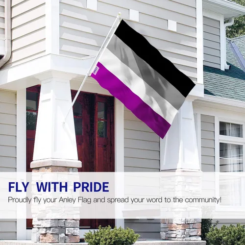Miniatura 2 de Anley Fly Breeze - Bandera del orgullo asexual de 3 x 5 pies, color vivo y a prueba de decoloración, cabecera de lona y doble costura, bandera