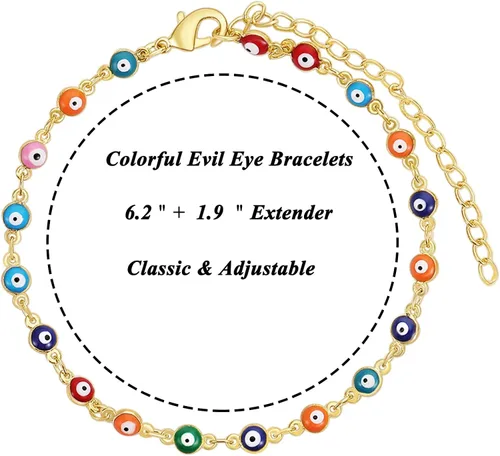 Miniatura 6 de Pulseras contra el mal de ojo, pulseras tobilleras para mujer, pulsera Rakhi para hermano, hermana, pulsera de cuentas de mal de ojo