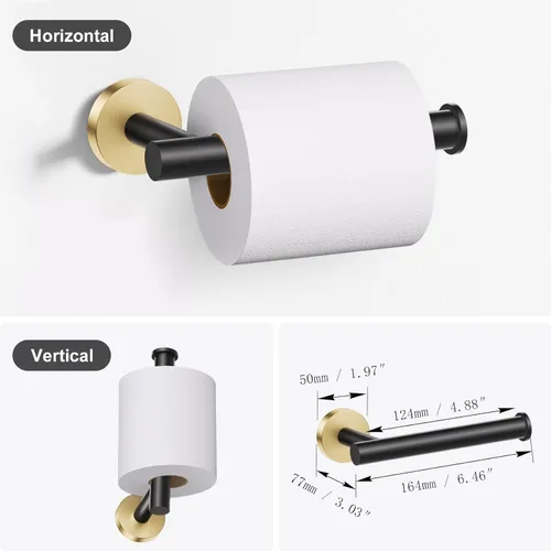 Miniatura 6 de Lairuier Juego de accesorios de baño, juego de 4 piezas de soporte para toallas que incluye soporte para papel higiénico, anillo para toallas y 2