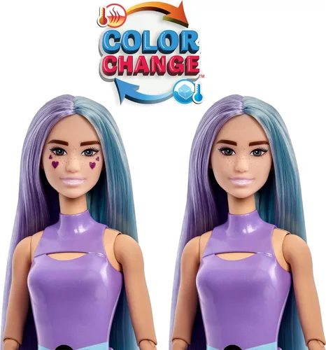 Miniatura 7 de Muñeca Barbie Pop Reveal y Accesorios, Serie Bubble Tea con Mascota, 8 Sorpresas Incluyen Cambio de Color, Taza con Almacenamiento