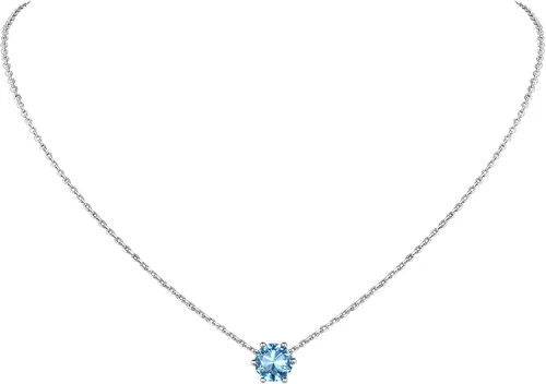 925 Sterling Silver Pendant Necklaces for Women, HeartRound Birthstone Necklaces Birthday Jewelry for Mother Wife Daughter (with Gift Box)