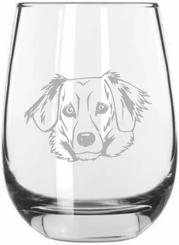 Miniatura 449 de Sakhalin Husky Dog - Copa de vino grabada personalizada de 15.25 onzas sin tallo