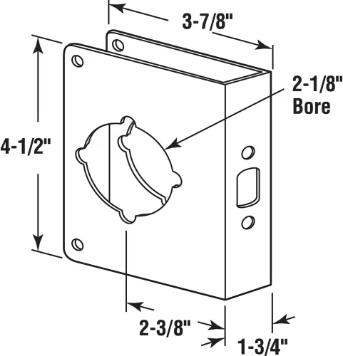 Miniatura 2 de Prime-Line U 9573 - Placa de refuerzo de puerta y cerradura de latón para puertas de 1-3/4 pulgadas de grosor, acabado de latón antiguo