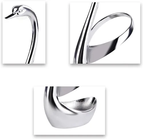 Miniatura 6 de Soporte de cuchara de café Swan, soporte creativo de cuchara de acero inoxidable, tenedor de comida de frutas, cuchara, cuchillo, base de cisne