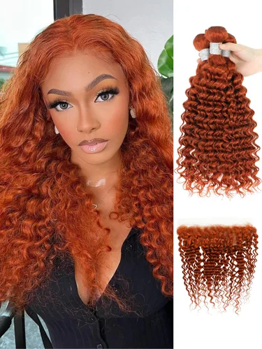 Miniatura 13 de P4/27 Cabello Humano Solitario de Onda Profunda con Reflejos Rubios Miel, 12A 100% Tejido Brasileño Virgen Ondulado Grueso con Mechas Ombre Marrón
