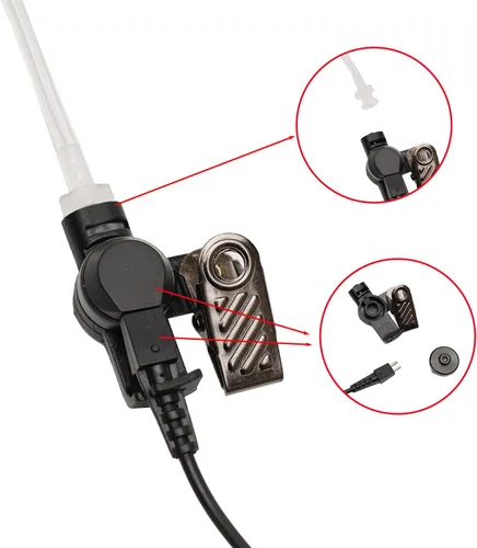 Miniatura 7 de Auriculares con micrófono PTT compatibles con Kenwood NX-200 NX-210 NX-300 NX-3300 TK-280 TK-290 NX5200 NX-5300-K2 P25 Walkie Talkie Radio