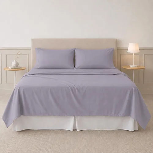 Miniatura 2 de Modern Threads Sábanas de microfibra suave, incluye sábana encimera, sábana bajera con bolsillos profundos y fundas de almohada, color liso, mármol