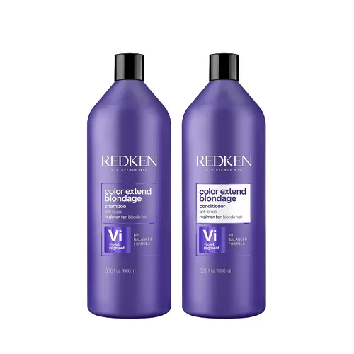 Redken Blondage Purple Shampoo and Conditioner Set For Blonde & Highlighted Hair - Neutralizes Brass & Moisturizes Hair With Pure Violet Pigments,