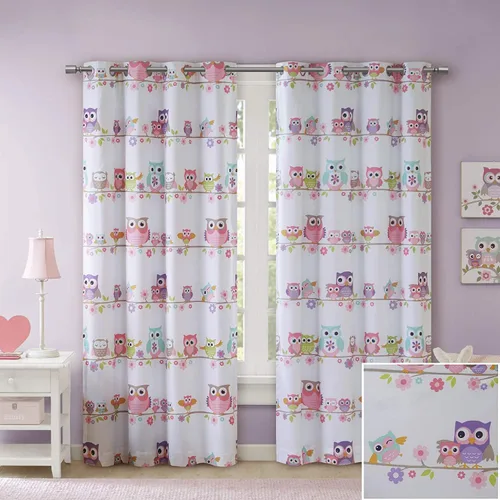 Mi Zone Kids Wise Wendy - Cortina opaca para dormitorio, casual con ojales, cortina de ventana roja para sala de estar, habitación familiar, cenefa