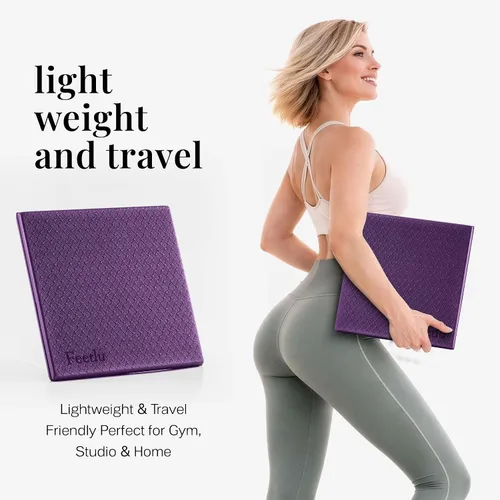 Miniatura 7 de Almohadilla Cojín de Rodilla para Yoga Almohadilla de Rodilla para Ejercicio Plegable, 1/2 pulgada de grosor, 24 x 12 pulgadas, elimina el dolor