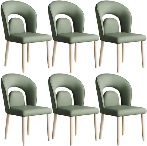 Miniatura 24 de YVYKFZD Leather Dining Chairs, Kitchen Chairs Set with Curved Back, Upholstered Dining Room Chair, Armless Comfy Side Chair, for Living Room