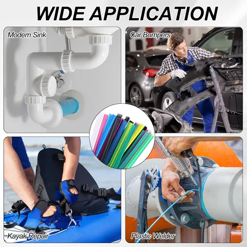 Miniatura 6 de MECCANIXITY 20 varillas de soldadura de plástico, tiras de reparación de soldadura PP de 20 pulgadas con malla de refuerzo para parachoques de Rojo