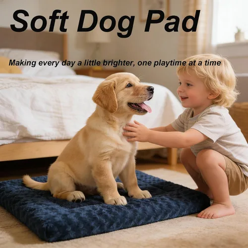 Miniatura 7 de Tapete de Cama para Perro - Tapetes de Cama Reversibles para Jaula de Perro, Suave y Transpirable, Almohadilla para Perrera, Cama de Jaula Duradera