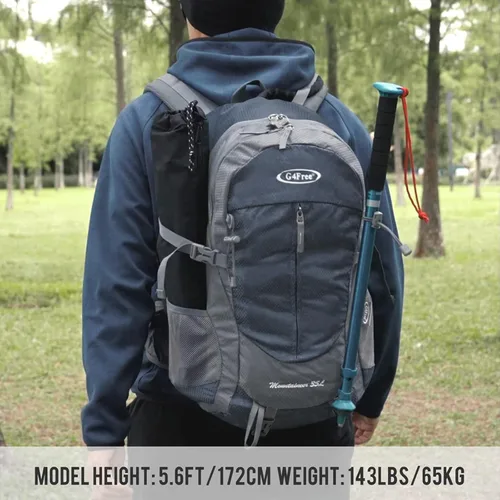 Miniatura 5 de G4Free Mochila de senderismo de 35 litros resistente al agua, para deportes al aire libre, viajes, ligera, con cubierta de lluvia para mujeres