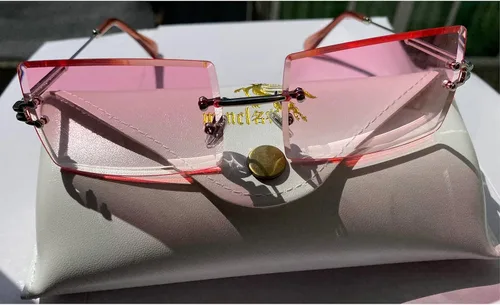 Miniatura 2 de MINCL - Gafas de sol rectangulares pequeñas para mujer ultraligeras color caramelo sin marco