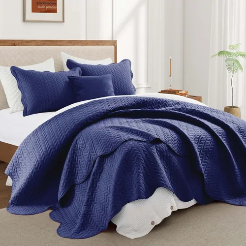 Miniatura 56 de IR Imperial Rooms Velvet Twin Quilt Bedspread Comforter Bedding Set 2 Pcs Diamond Pattern - (68"x86") Bedspread Coverlet + 1 Pillow Shams