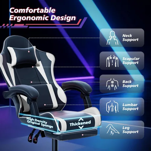 Miniatura 4 de Magshion Silla de juegos para adultos, silla ergonómica de computadora con reposabrazos de acoplamiento, silla de jugador de altura ajustable