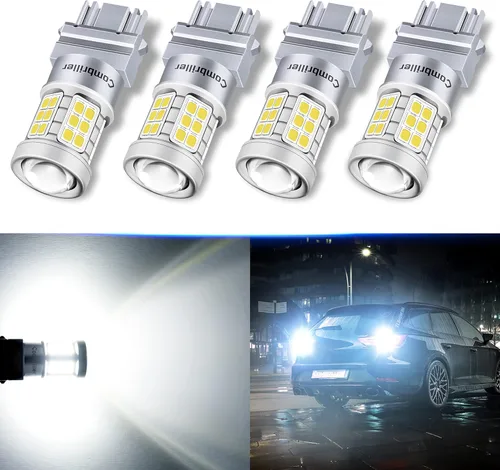 Miniatura 13 de Combriller 194 foco LED blanco 6000K súper brillante 168 2825 W5W T10 con cubierta protectora y diseño hueco, focos LED de repuesto para domo, mapa