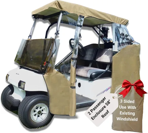 Formosa Covers | Cubierta de lluvia para carrito de golf para 2 pasajeros, cubierta de invierno – Fuerte cremallera YKK para puerta, se adapta a