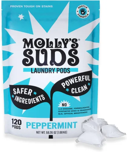 Miniatura 8 de Molly's Suds Cápsulas de detergente para ropa Detergente limpio para pieles sensibles Ultra concentrado y combate las manchas Menta - 60