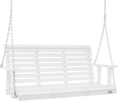 Miniatura 11 de VEVOR - Columpio de madera para exteriores, columpio de porche de 880 libras y 4.5 pies, banco silla colgante de alta resistencia para patio, jardín