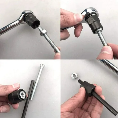 Miniatura 5 de 10 piezas de removedor de tuercas, juego de extractor de tuercas de impacto de 0.354-0.748 in, enchufe extractor de tuercas, juego de herramientas