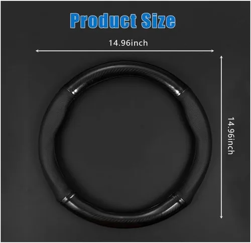 Miniatura 2 de QODOLSI Paquete de 1 Funda Transpirable para Volante de Coche, Funda de Volante Resistente al Desgaste, Protector de Volante Antideslizante de Fibra
