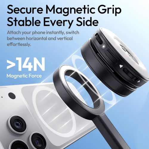 Miniatura 4 de ULANZI Trípode magnético para teléfono de 71 pulgadas, con apertura automática para selfie, con soporte de trípode para teléfono celular remoto