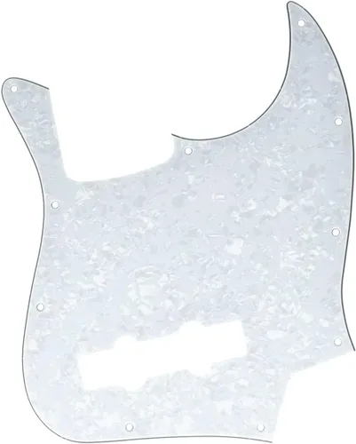 Miniatura 17 de KAISH 4 String J Bass Style Pickguard Bass Pick Guard Scratch Plate para USA/México Jazz J Bass Negro/Blanco Grid