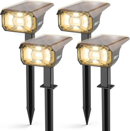 Miniatura 19 de LEREKAM 40 focos LED, IP65, impermeables, con energía solar, 2 en 1, luz de pared, luces de paisajismo al aire libre, encendido/apagado automático