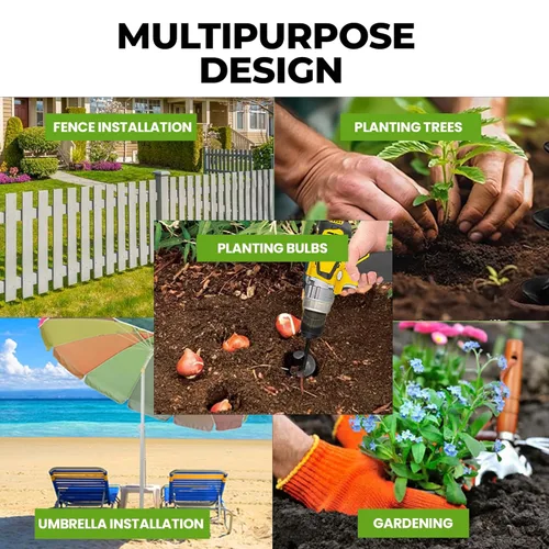 Miniatura 8 de K-Brands Paquete de 5 unidades de 1.6 x 16 pulgadas y 3.5 x 16 pulgadas + 3 unidades con broca de taladro de extensión para plantar, agujero