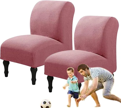 Miniatura 36 de Fundas elásticas para silla sin brazos, extraíbles y lavables, de elastano jacquard sin reposabrazos, protector de muebles para sala de estar, Verde
