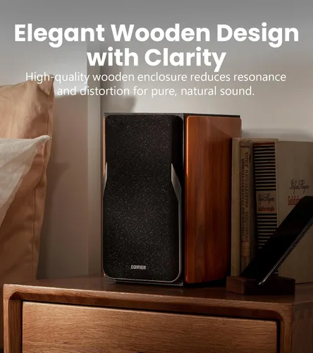 Miniatura 5 de Edifier R1380T Altavoces alimentados para estanterías, monitores de campo cercano activos estéreo 2.0, altavoz de monitor de estudio, 42 vatios RMS