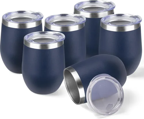 Miniatura 11 de StarSpeed Vaso de vino de 12 onzas con tapa, tazas de viaje de acero inoxidable sin pie con aislamiento de doble pared, taza de café aislada, vasos