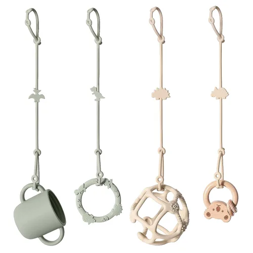 Miniatura 9 de Andy Bear Correas de juguete para bebé, correas de seguridad de juguete de silicona para silla alta, correas de juguete para cochecitos, silla alta