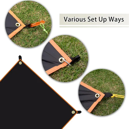 Miniatura 3 de GEERTOP Alfombra ultraligera para tienda de campaña, impermeable, color negro, para debajo de la tienda, camping, mochileros, senderismo, picnic