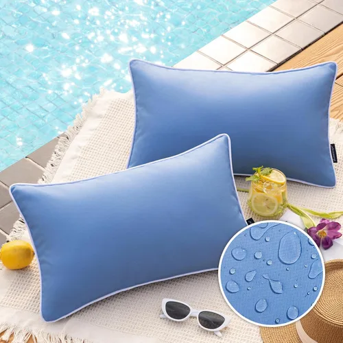 Miniatura 34 de Phantoscope - Juego de 2 fundas de almohada y cojín cuadradas decorativas, impermeables, para intemperie, sofás, carpas, 18 x 18 pulgadas