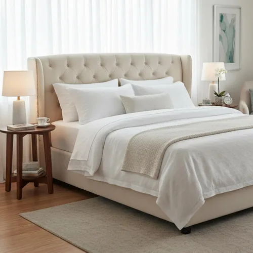 Miniatura 6 de Alaterre Furniture Monterey - Juego de 2 mesas auxiliares redondas con estante de almacenamiento, mesita de noche moderna de mediados de siglo