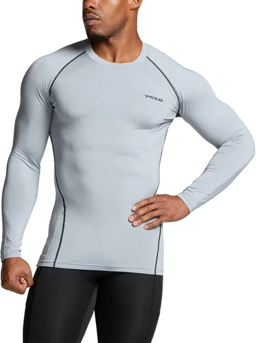 Miniatura 4 de TSLA Paquete de 1 o 2 camisas térmicas de compresión de manga larga para hombre camiseta deportiva de capa base camiseta de invierno para correr