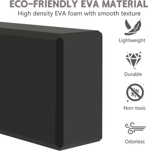 Miniatura 7 de Bloques de yoga de 9 x 6 x 3 pulgadas, superficie antideslizante suave, bloques de espuma de alta calidad, apoyo, ligero, resistente al olor
