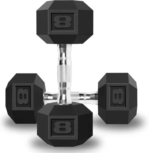 Balelinko Rubber Grip Encased Dumbbell Cast Iron Weight with Anti-Slip Handle Dumbbell -Strength Training Equipment - Home Gym Accessories - Full