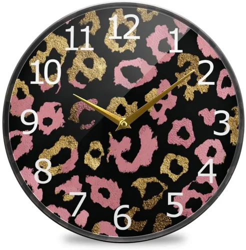 Miniatura 10 de ALAZA París Torre Eiffel Pareja Rosa Floral Acrílico Pintado Silencioso Reloj de pared redondo sin tictac, 9.5 pulgadas, funciona con pilas, reloj
