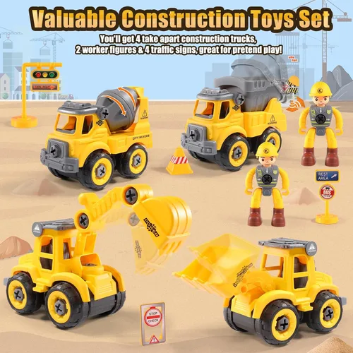 Miniatura 6 de LUDILO Juguetes para niños pequeños de 3 a 5 años: Mini ensamblaje DIY STEM juguetes educativos de construcción de camiones de juguete con taladro
