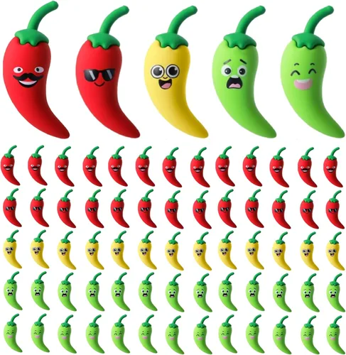Miniatura 8 de 25 piezas de decoración de chile mini figuras de chile para pimientos, festivales, fiestas, pequeñas figuras de pimientos picantes falsos, pequeña