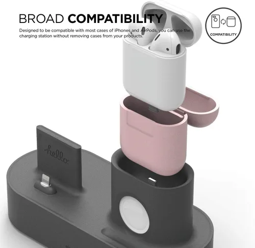 Miniatura 8 de elago Estación de carga 3 en 1 compatible con Apple Watch Series 11/10/9/8/7/6/5/4/3/2/1/SE3/SE2/SE1, Apple AirPods Pro 2/1, AirPods 3/2/1 y todos