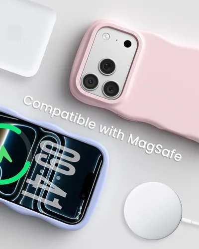 Miniatura 7 de ORNARTO Funda para iPhone 17 Pro de 6.3", Silicona Líquida Ondulada a Prueba de Golpes con Protección contra Caídas con Botón de Control de Cámara